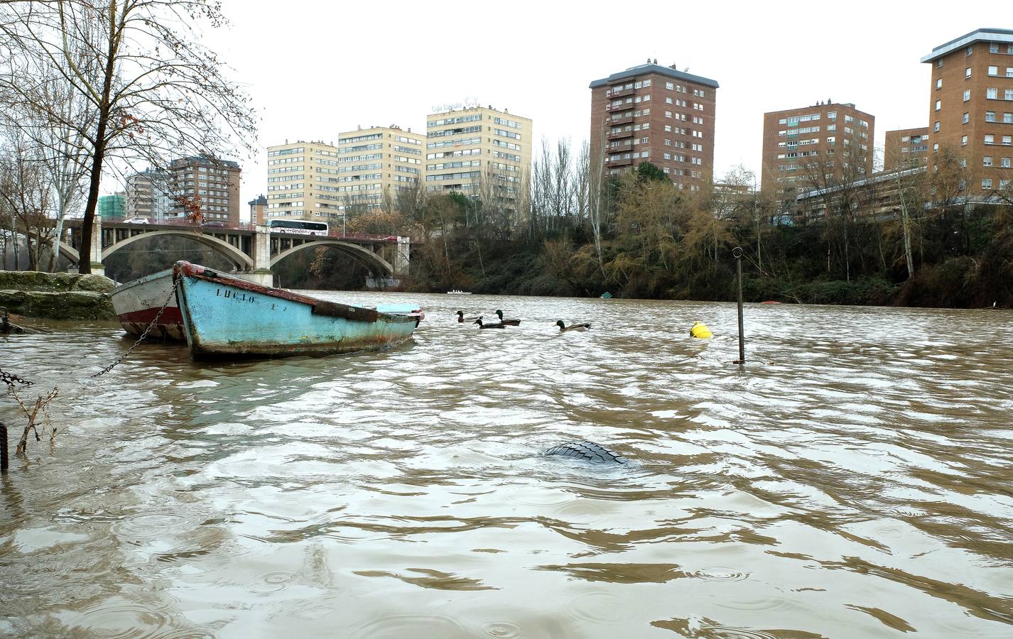 Aumenta el caudal de los ríos en Valladolid por las lluvias