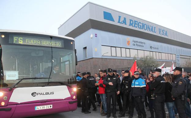 Tensión en la salida de los autobuses urbanos de Palencia