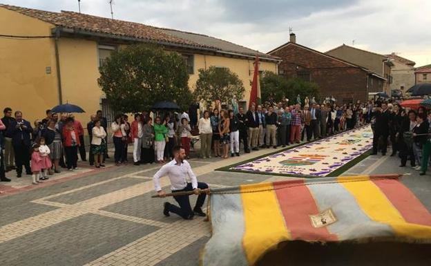 Diecisiete santos sobre una alfombra para honrar a San Miguel