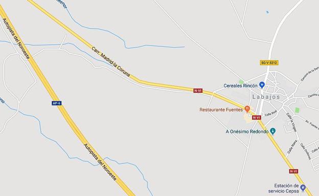 Un joven de 21 años, grave tras salirse de la N-VI a la altura de Labajos