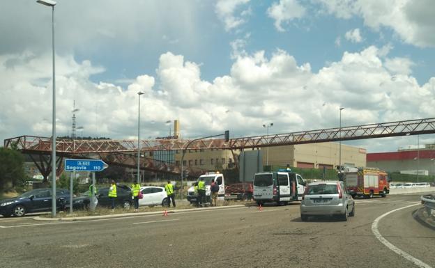 Colisión múltiple en la A-601 a la altura del polígono de San Cristóbal de Valladolid