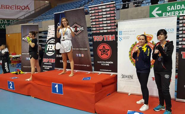 Marta González, con la selección española en la Copa del Mundo