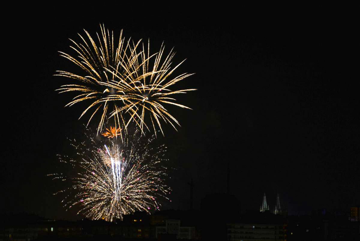 Primera sesión de los fuegos artificiales