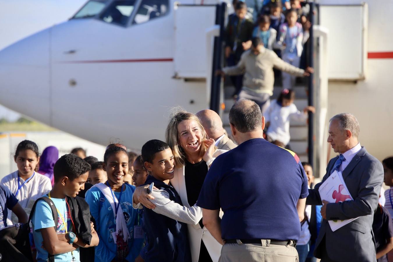 Llegada de los niños saharauis al aeropuerto de Valladolid