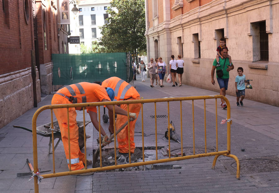 Catas de las obras del parking de la Plaza Mayor de Valladolid