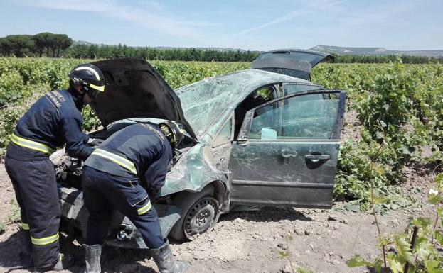 Un herido en un accidente en Valbuena de Duero