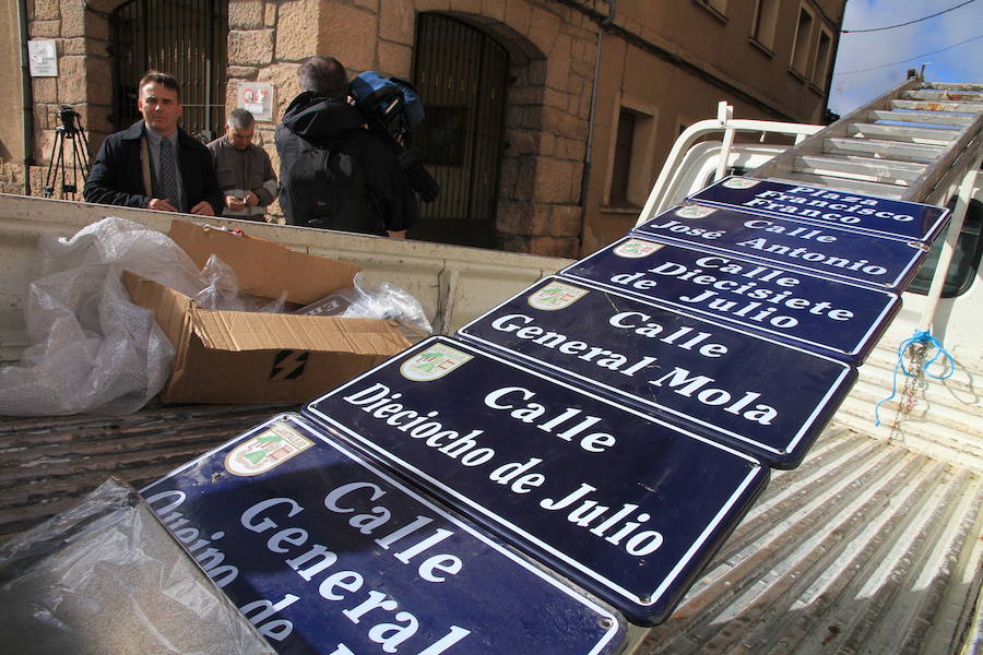 Cantalejo retira el nombre franquista de tres calles, pero mantiene la plaza Calvo Sotelo