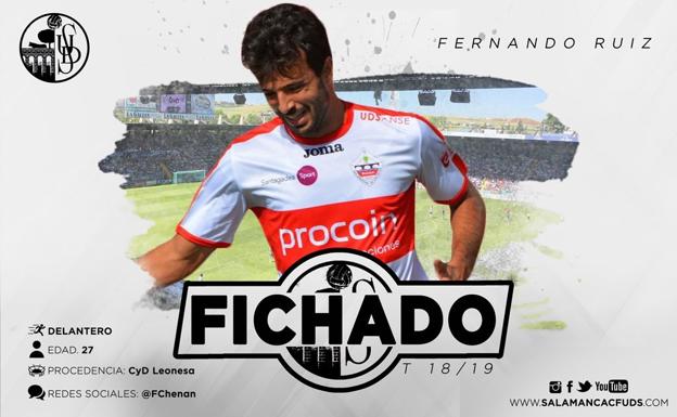 El CF Salmantino hace oficial la llegada de Fer Ruiz