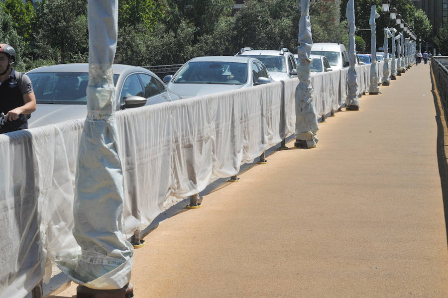 Obras en el Puente Mayor de Valladolid