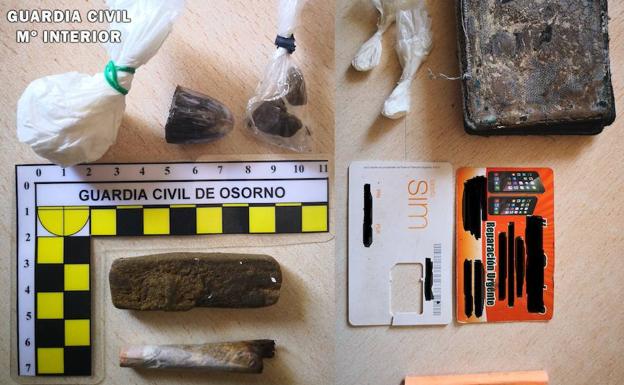 Detenido en Villaherreros por tráfico de drogas con hachís y cocaína en su coche