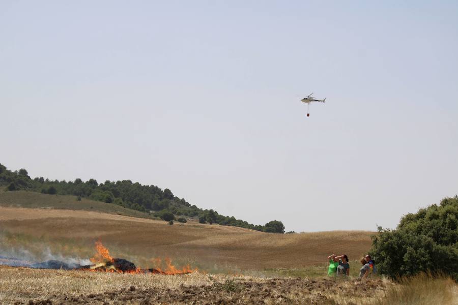 Activo un incendio en Barruelo de Santullán