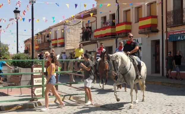 Dos novillos terminan el encierro campestre de Cantimpalos