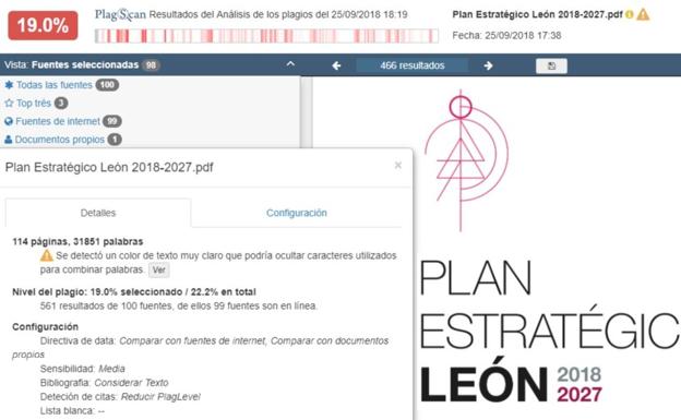 El Plan Estratégico de León es una copia en un 19% y contiene datos de Aragón