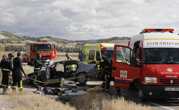 Un conductor herido al salirse de la vía e impactar contra un desagüe de hormigón