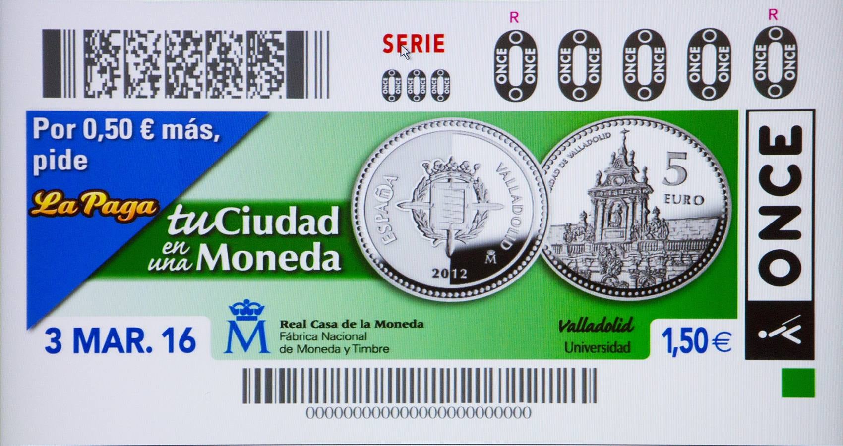 Cupones de la ONCE dedicados a Valladolid