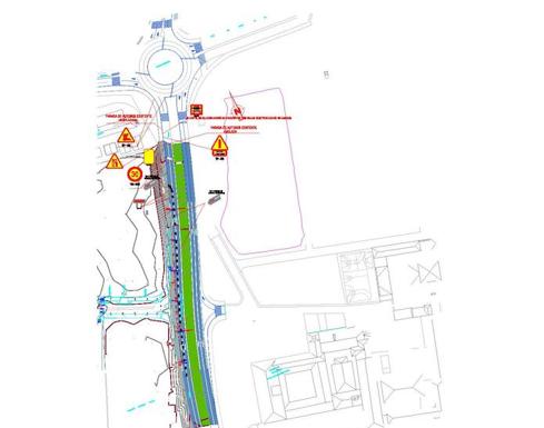 El paseo entre la glorieta de Brujas y el puente de Felipe VI quedará reducido a un solo carril por obras