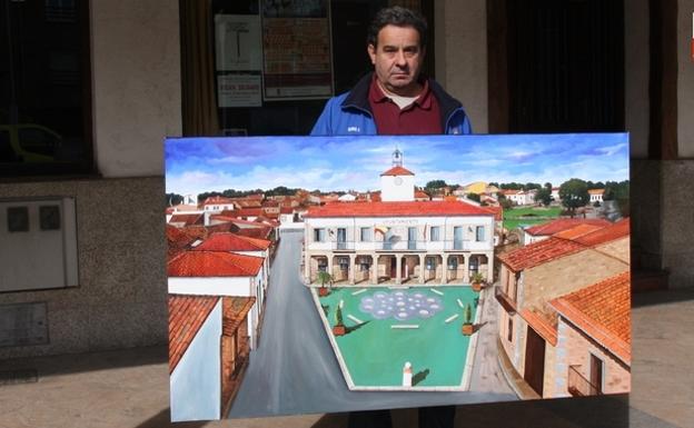 Fallece el pintor Tomas Villoria tras caer desde cinco metros cuando pintaba un mural en unas bodegas de Aldeadávila de la Ribera