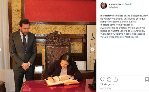 La ministra Reyes Maroto se estrena en Instagram con su visita a Valladolid