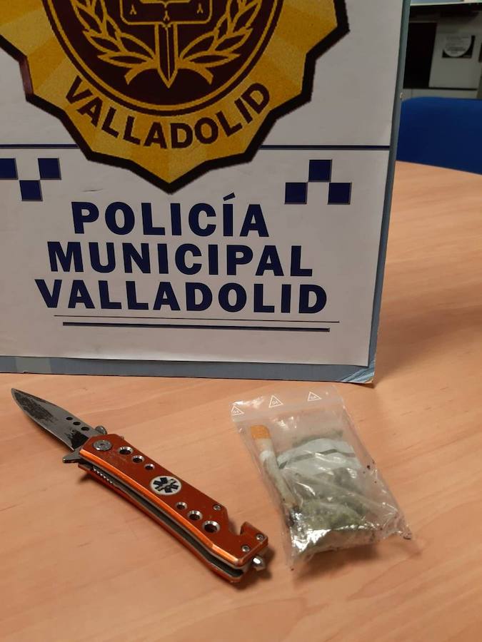 La Policía de Valladolid realiza dos actas por tenencia de droga y de una navaja