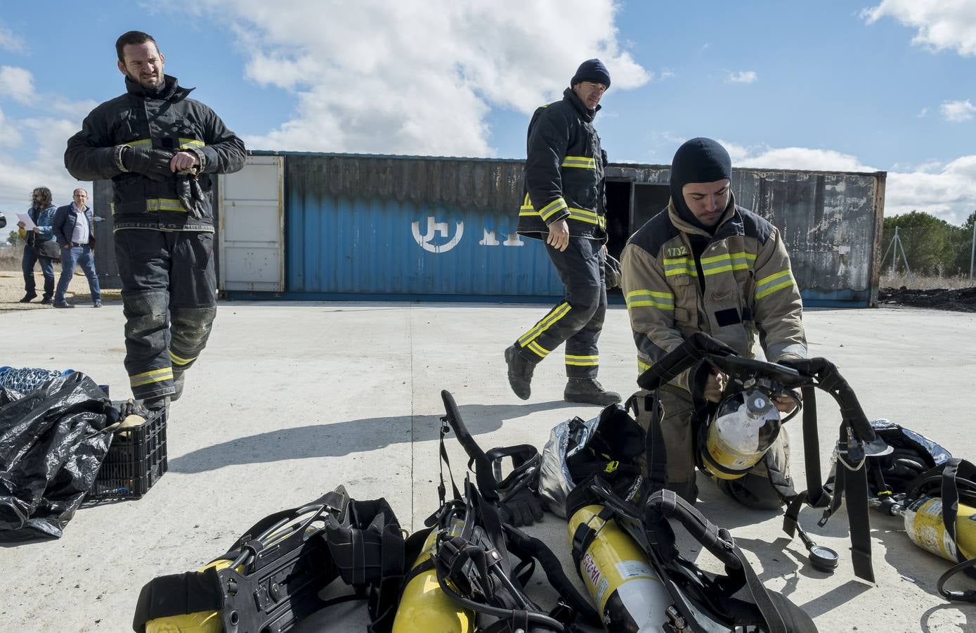 Entrenamiento de los bomberos de Valladolid