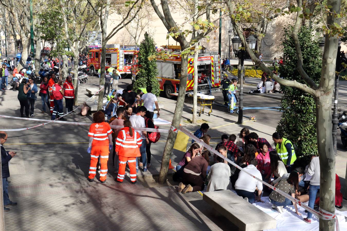 Simulacro de atentado terrorista en la Facultad de Medicina de Valladolid