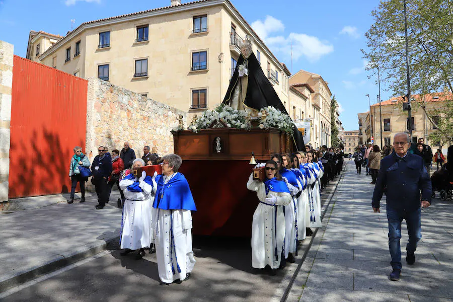Procesión del Encuentro entre la Virgen de la Alegría y Jesús Resucitado en Salamanca