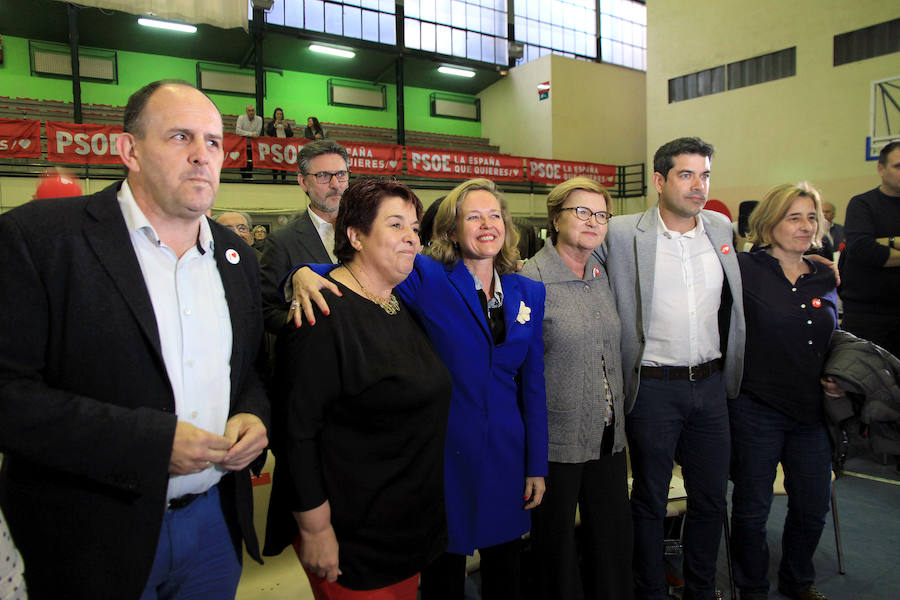 La ministra de Economía, Nadia Calviño, en el acto central del PSOE en Segovia