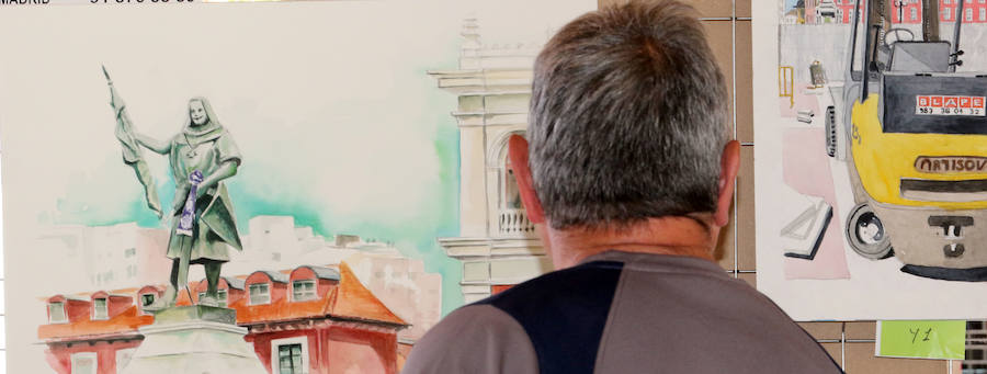 Exposición de pintura rápida en la Plaza España de Valladolid