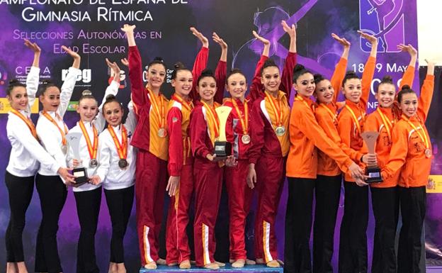 Valeria Carballo, campeona de España escolar de gimnasia rítmica con Castilla y León