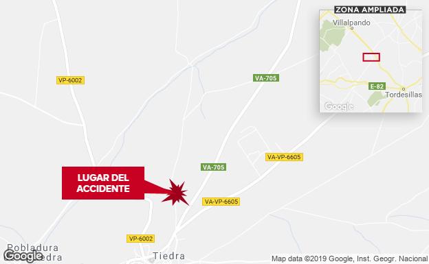 Muere un joven motorista de la localidad vallisoletana de Tiedra al caerse en un camino del pueblo