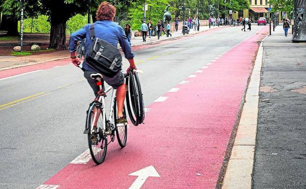 La bici se sale del carril