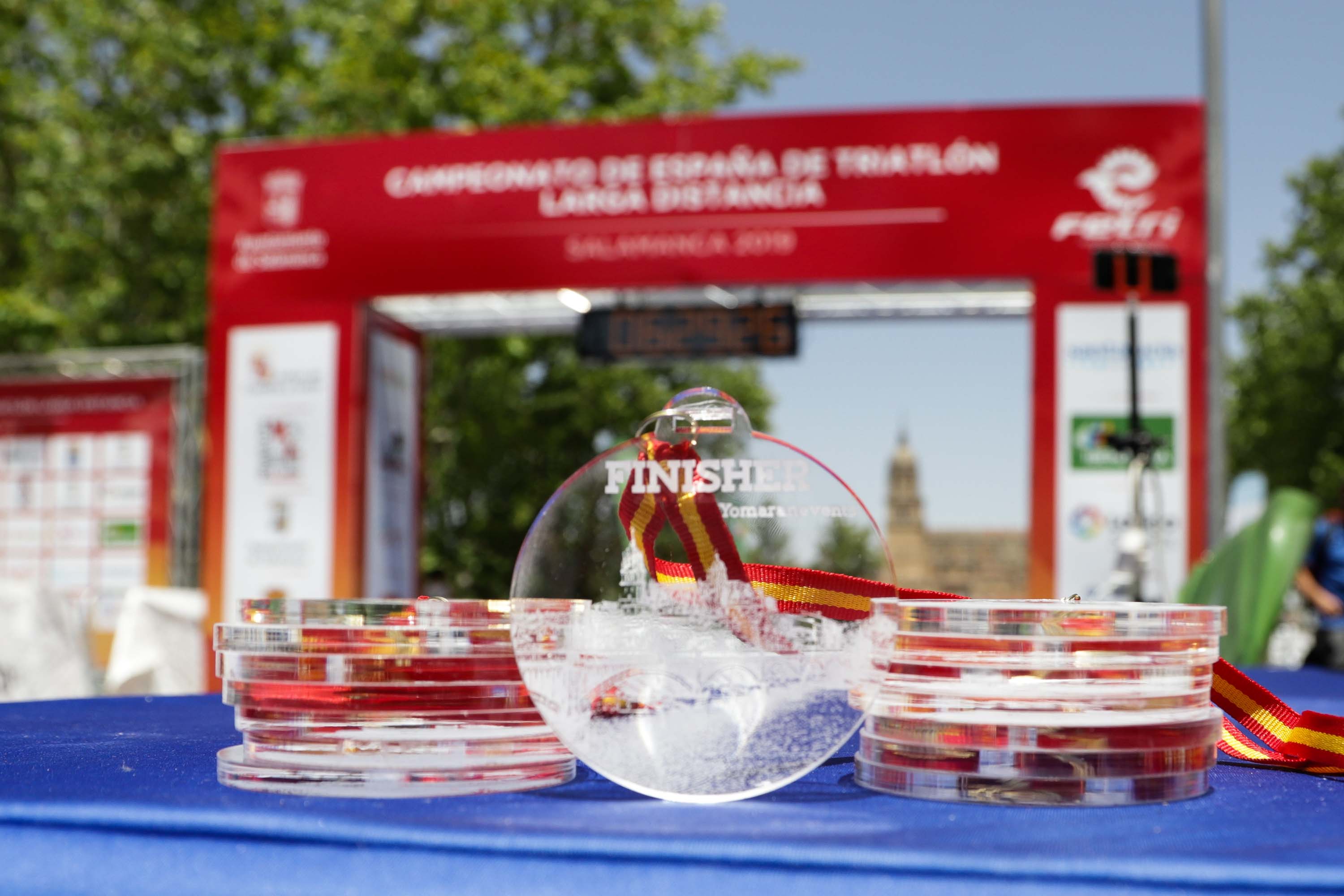 Llegada y podio del Campeonato de España de Triatlón de Larga Distancia en Salamanca