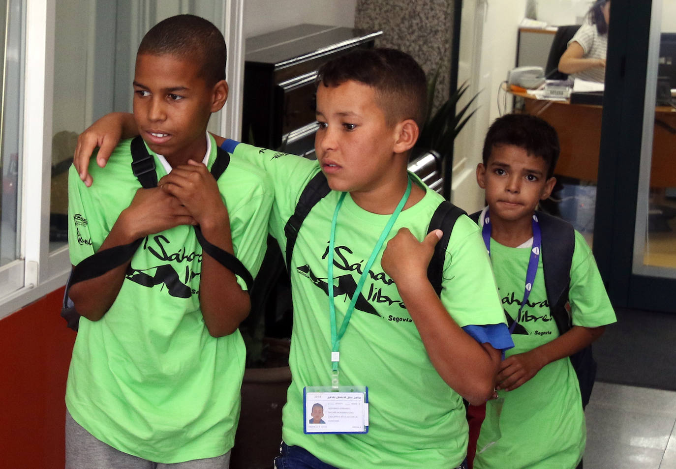 Llegada de los niños saharauis a Segovia para pasar el verano
