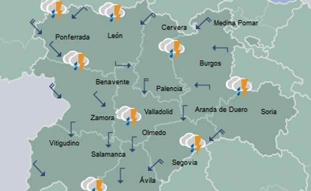 Valladolid, en alerta amarilla por lluvias y tormentas