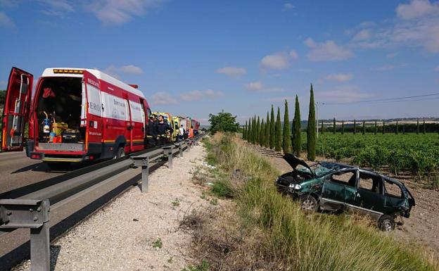 Tres heridos en un accidente de tráfico en la carretera N-122 en Valladolid