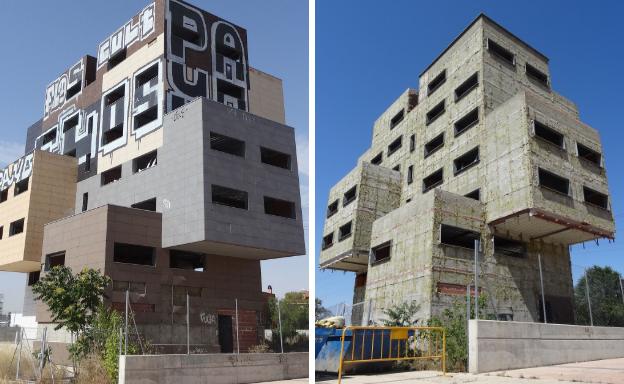 El desnudo integral de un símbolo de la crisis del ladrillo en Valladolid