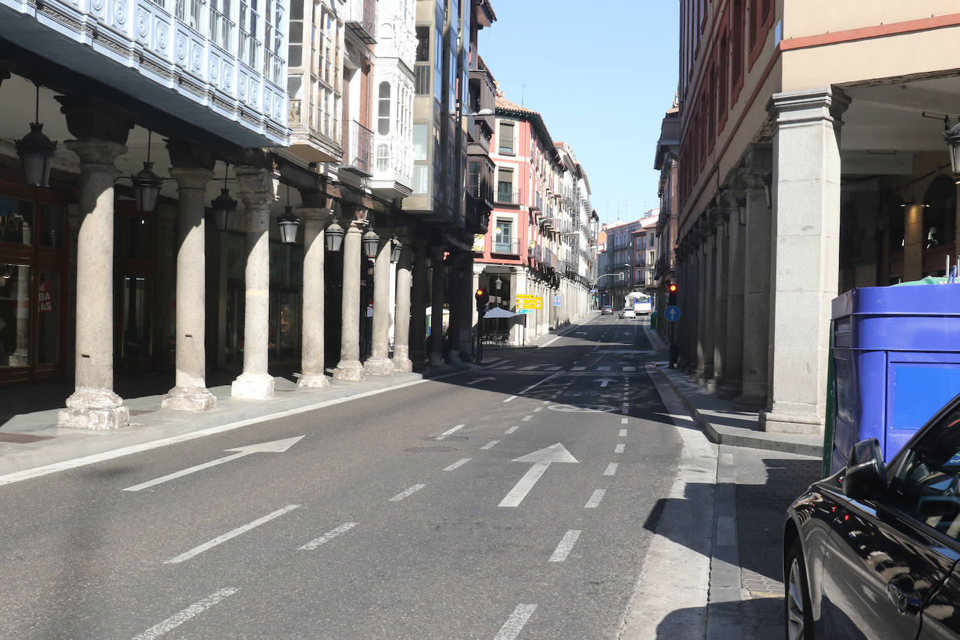 Calles vacías en Valladolid por las altas temperaturas