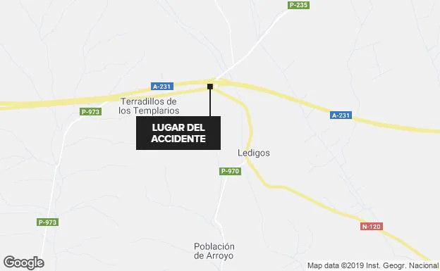 Cinco heridos, tres de ellos niños, por la salida de vía de un turismo en la A-231 en Ledigos, Palencia