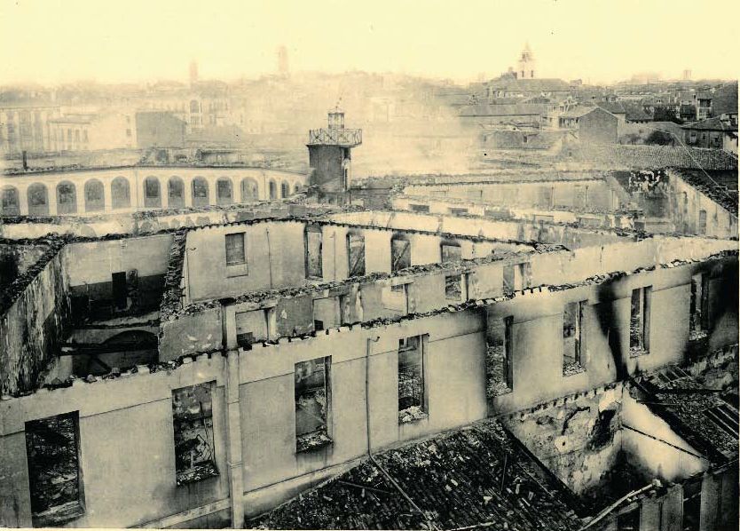 Estampas del Valladolid antiguo (XII): el desbastador incendio de la Academia de Caballería