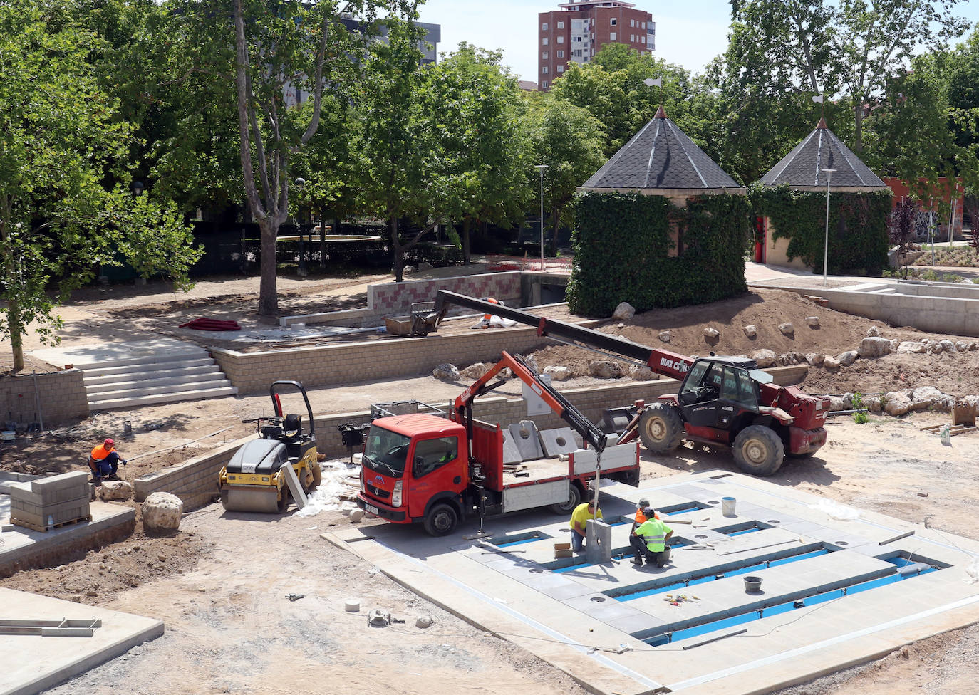 Continúan las obras en el parque Juan de Austria de Valladolid