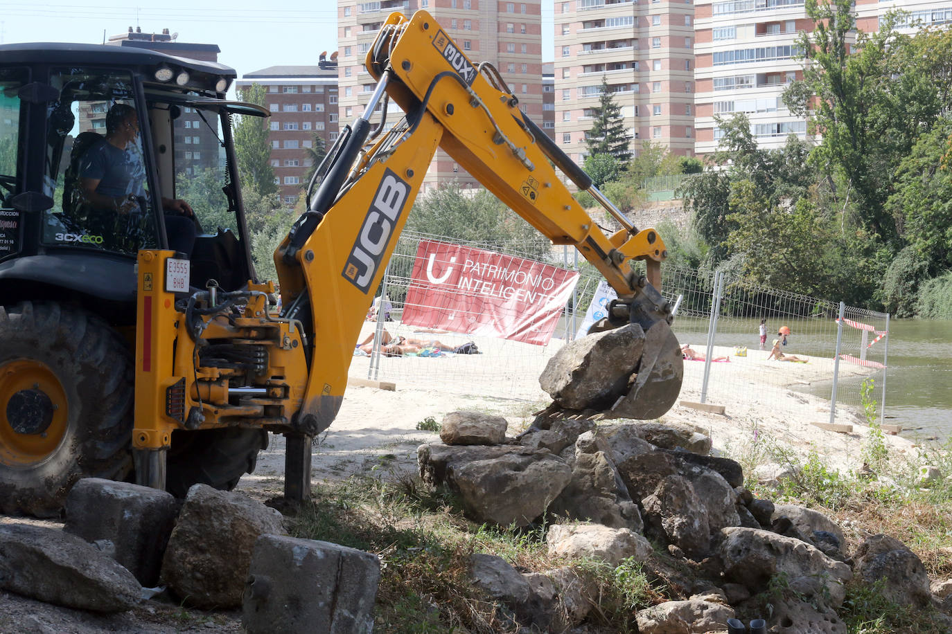 Trabajos de restauración en las aceñas del Pisuerga