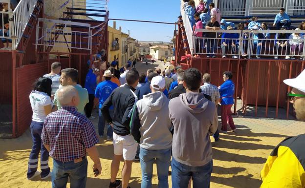 Expectación en el primer encierro en las fiestas de Mota del Marqués