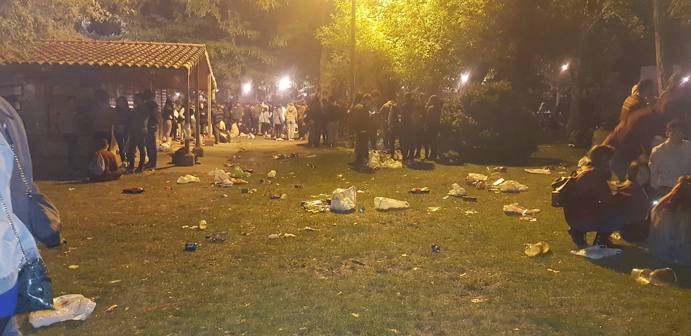 Así quedaron las Moreras tras el primer viernes de fiestas de Valladolid