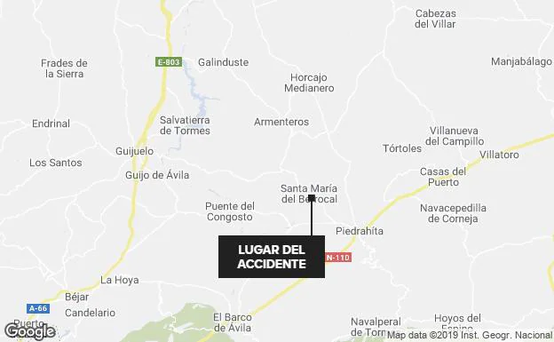Herido un joven en el vuelco de un turismo en Santa María del Berrocal