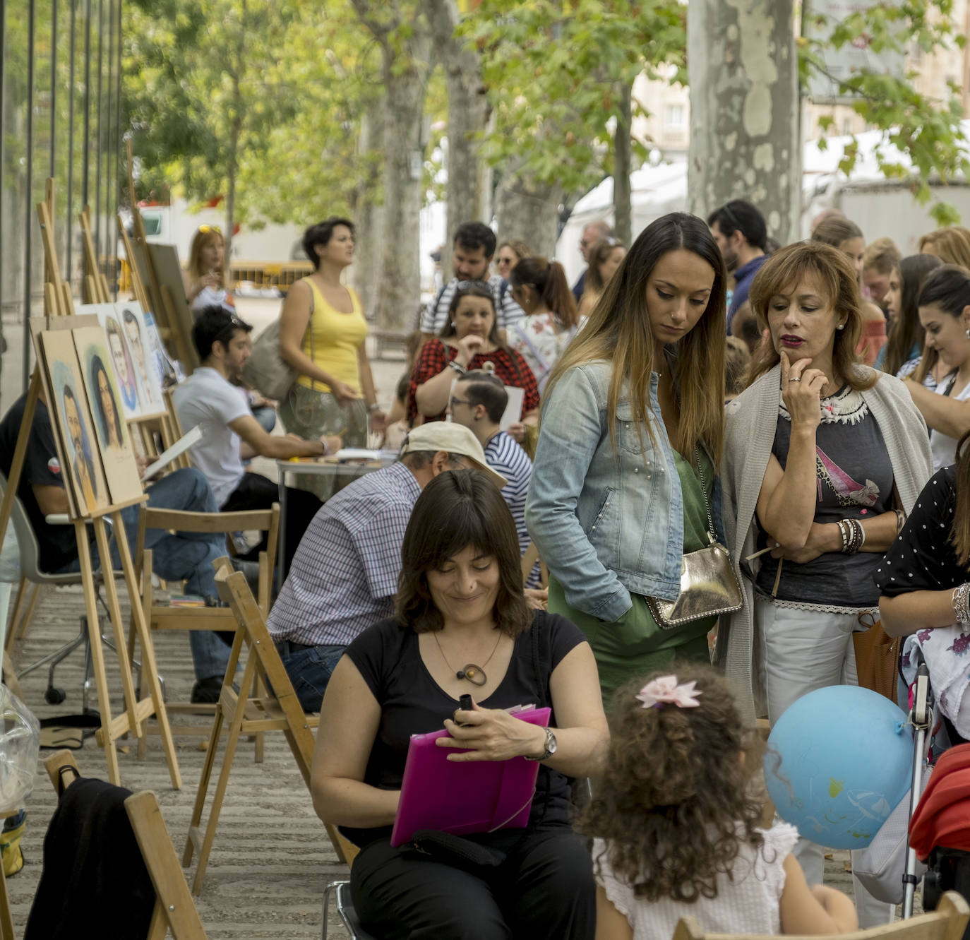 Caricaturistas en la Acera de Recoletos
