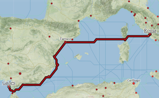 El 'Google Maps' de la Antigua Roma: 16 días de Cádiz a Toledo