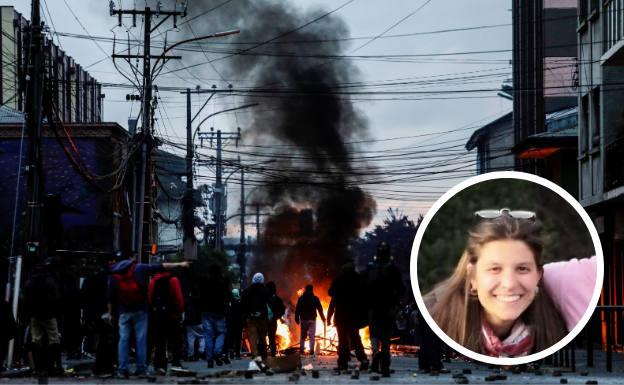 Una joven vallisoletana, atrapada en el centro de las revueltas y de la violencia en Chile