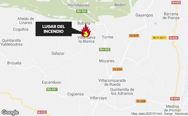 Fallece un hombre de 70 años en el incendio de una vivienda de la localidad burgalesa de Villanueva La Blanca