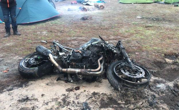 Investigan el incendio de una motocicleta durante Motauros