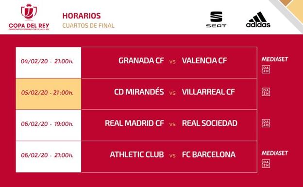 Athletic-Barça y Real Madrid-Real Sociedad, en cuartos de la Copa